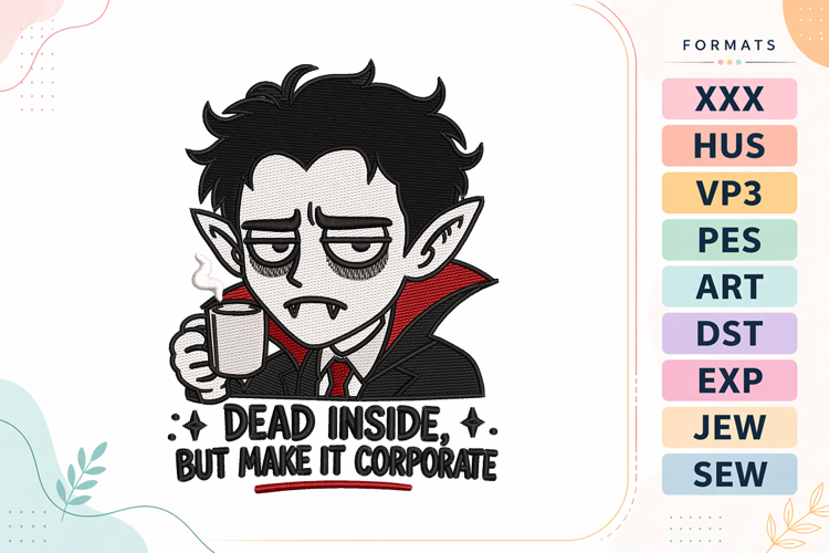 Corporate Halloween Vampire Mood Embroidery Design