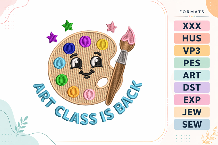 Art Class Back To School Embroidery Design