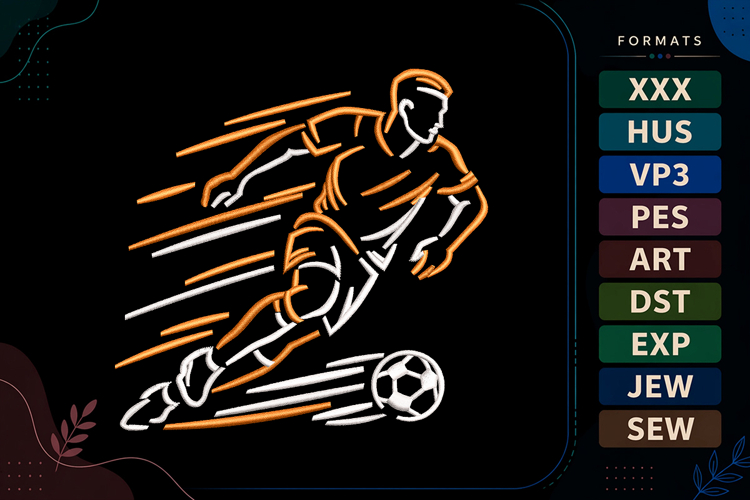 Soccer Player Football Sports Embroidery Design
