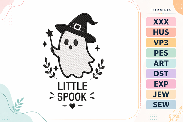 Little Spook Ghost Embroidery Design
