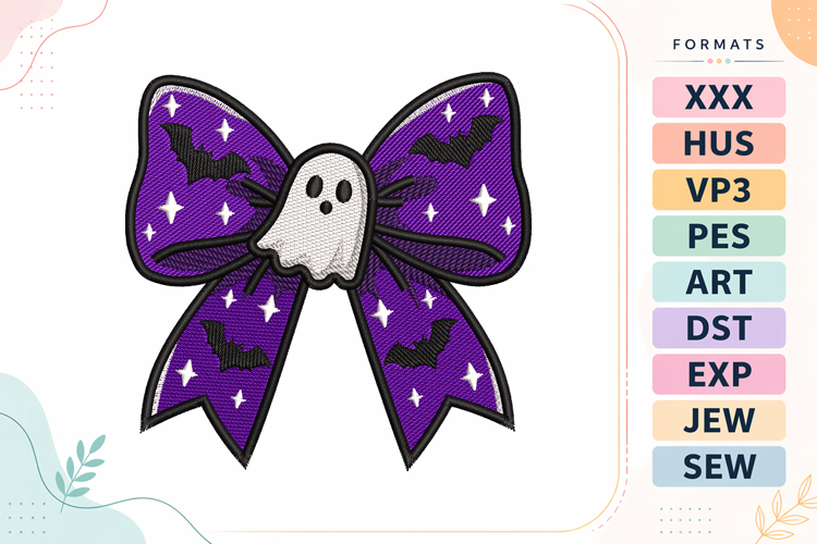 Halloween Coquette Bow Embroidery Design