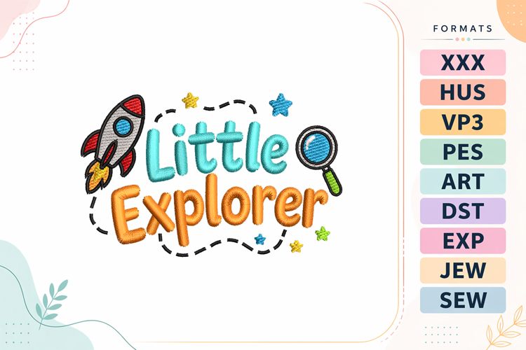 Cute Space Baby Embroidery Design