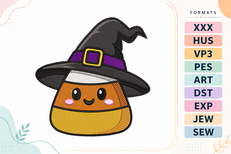 Halloween Candy Corn Embroidery Design