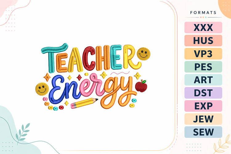 Teacher Quote Back To School Embroidery Design