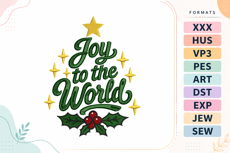 Joy To The Christmas Quote Embroidery Designs