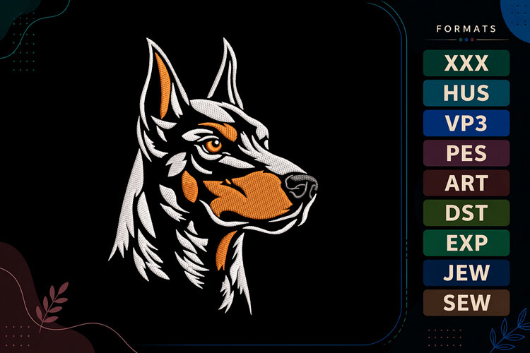 German Shepherd Head Embroidery Design example image 1