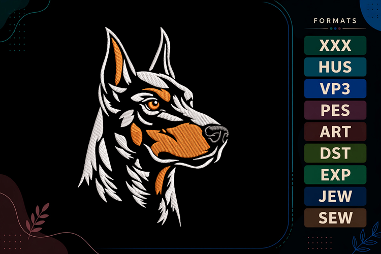 German Shepherd Head Embroidery Design