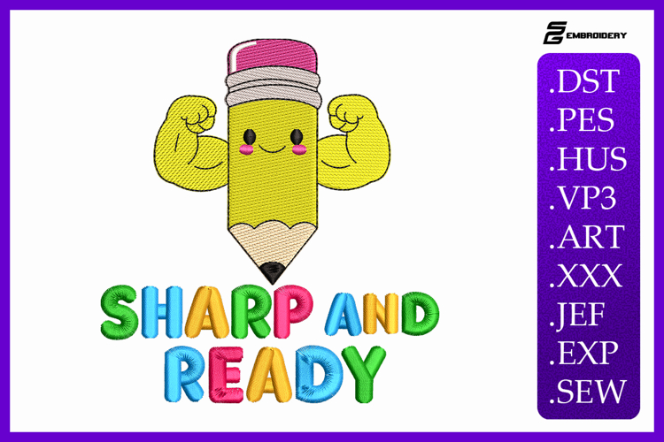 Sharp and Ready Baby Quote Embroidery Design