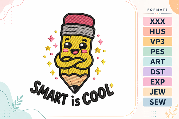 Smart Pencil Back To School Embroidery Design