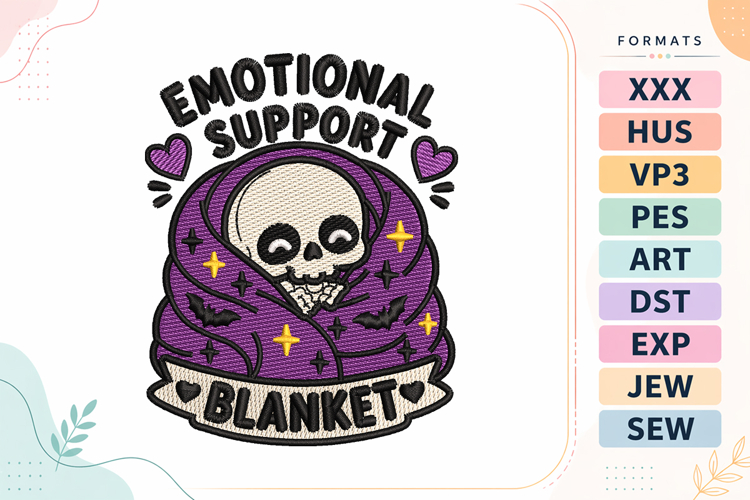 Halloween Emotional Support Embroidery Design