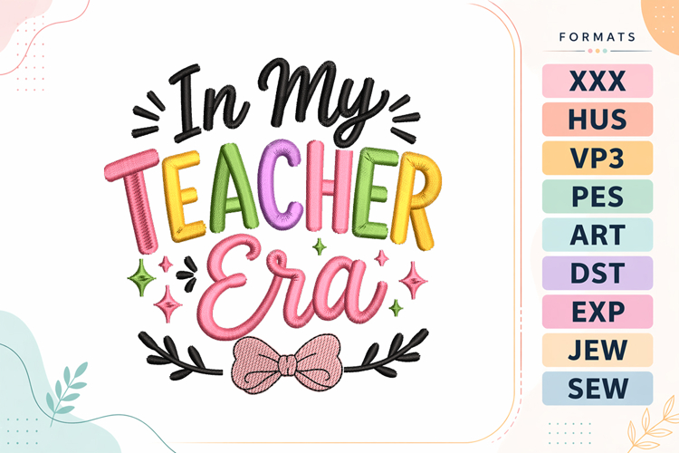 Teacher Quote Back To School Embroidery Design