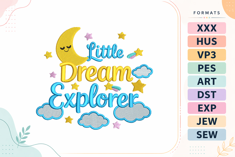 Little Explorer Baby Quote Embroidery Design