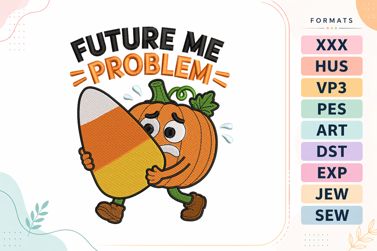 Future Me Pumpkin Halloween Embroidery Design