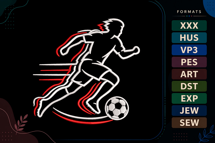 Football Embroidery Design Image 15