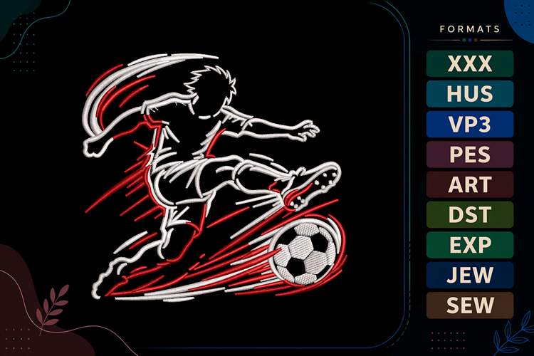 Football Embroidery Design Image 6