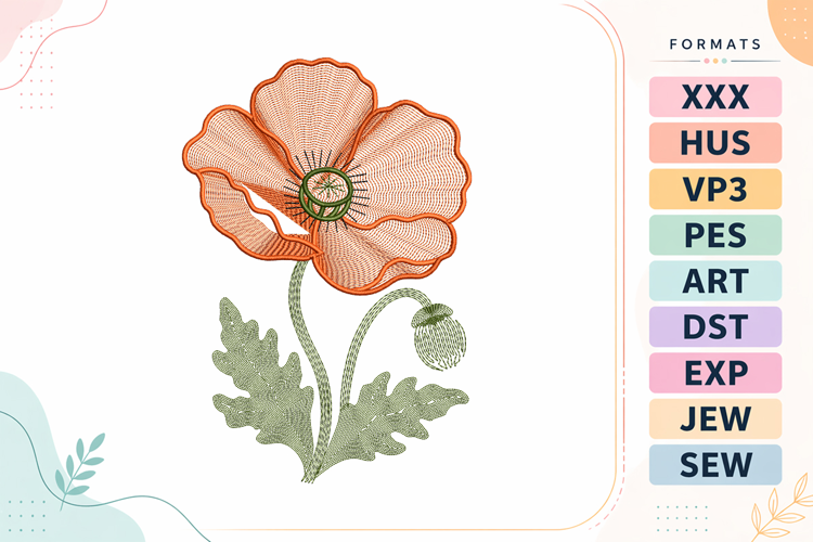 Floral Ripple Motif Embroidery Designs For Machine