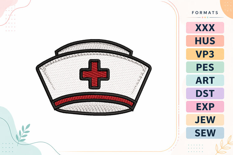 Mini Nurse Cap Embroidery Designs For Machine example image 1