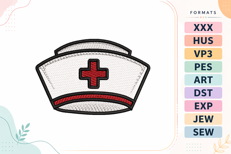 Mini Nurse Cap Embroidery Designs For Machine