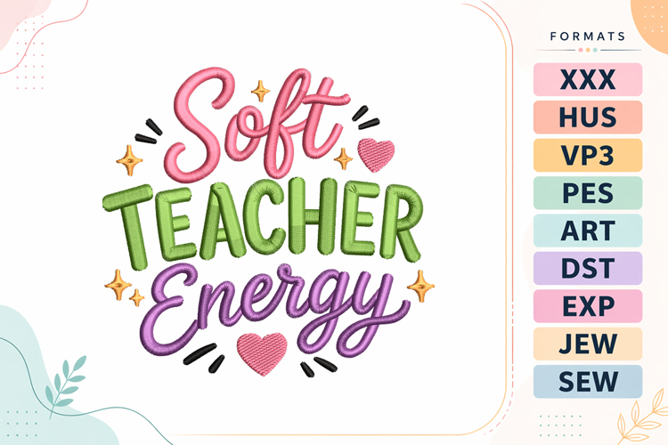 Teaching Era Back To School Embroidery Design