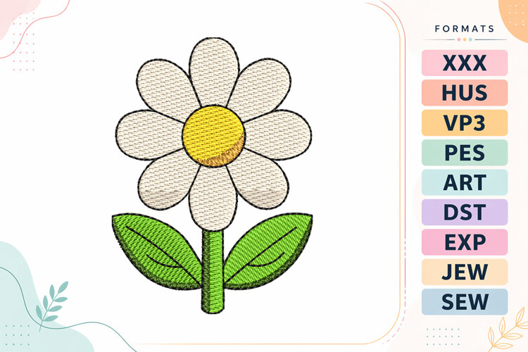 Mini Daisy Flower Embroidery Designs For Machine example image 1