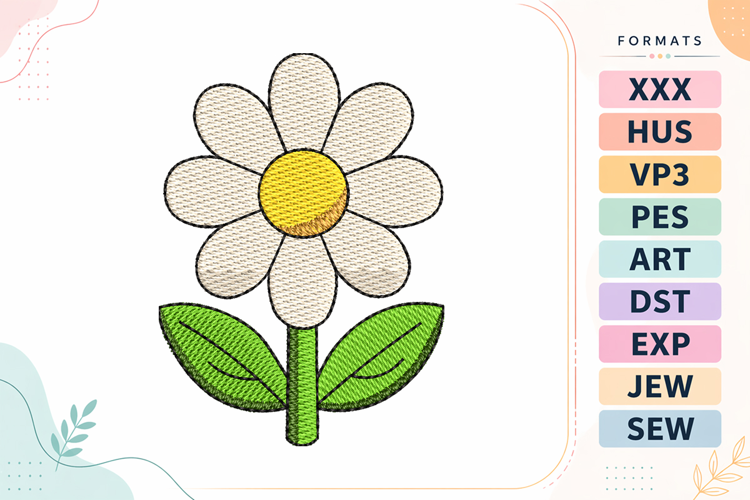 Mini Daisy Flower Embroidery Designs For Machine