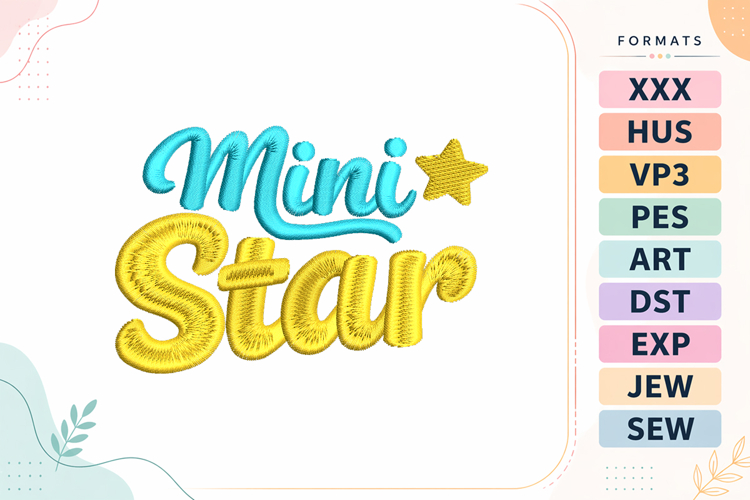 Mini Star Baby Quote Embroidery Design