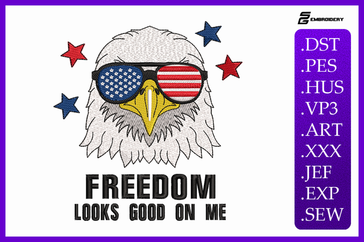 4th of July Eagle Embroidery Design