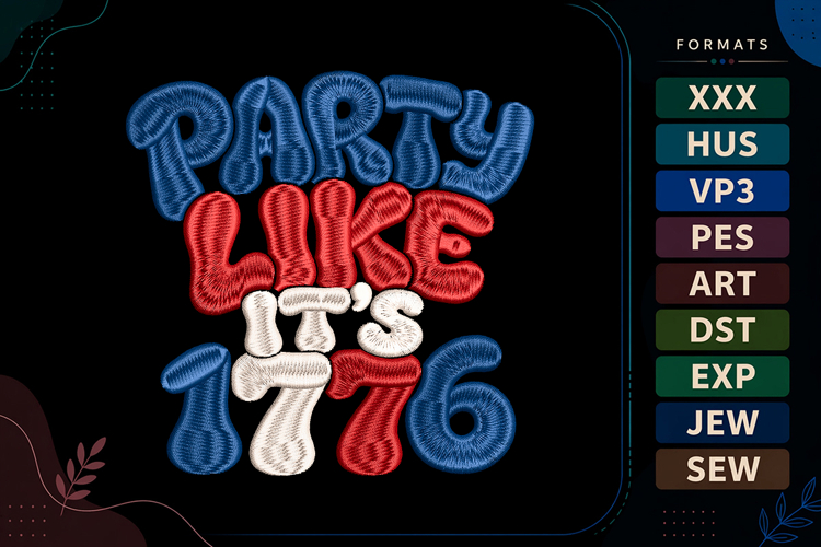 4th of July Patriotic Quote Embroidery Design