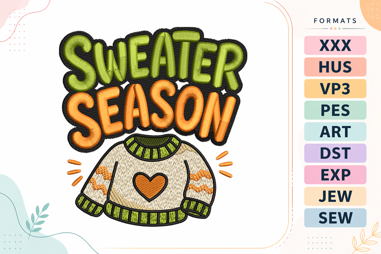 Cozy Fall Sweater Embroidery Design