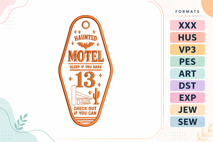 Halloween Vintage Motel Sign Embroidery Design