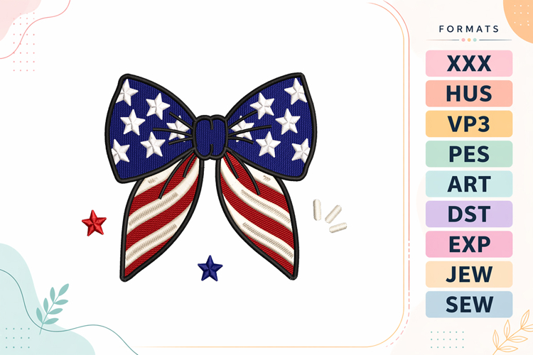 Bow Embroidery Designs Image 14