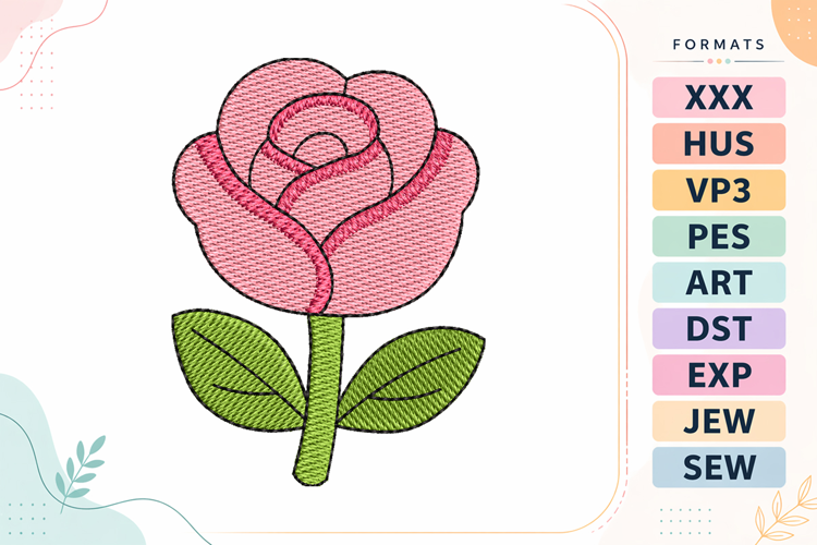Mini Rose Flower Embroidery Designs For Machine