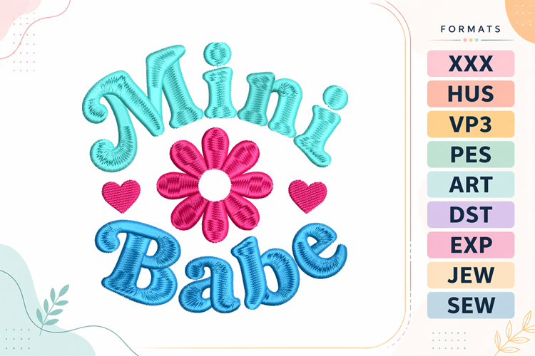 Mini Babe Baby Quote Embroidery Design