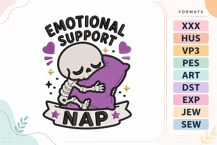 Halloween Skeleton Nap Embroidery Design