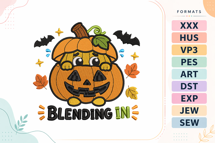 Pumpkin Embroidery Image 6