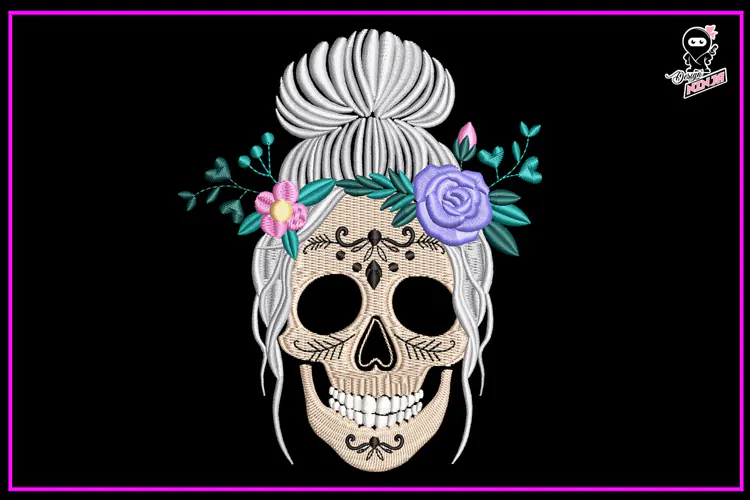Woman Skull | Spooky Embroidery Design
