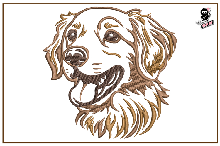 Golden Retriever | Dog Portrait Embroidery Design