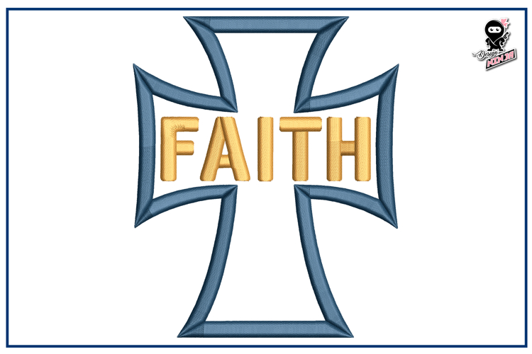 Faith| Christian Cross Embroidery Design