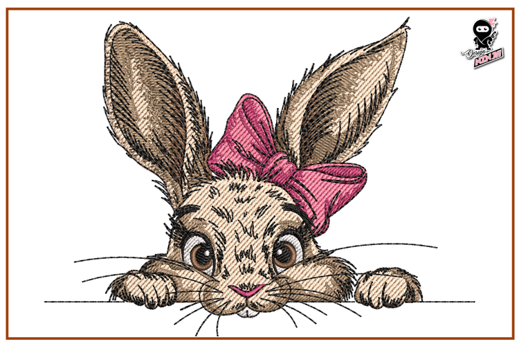Peeking Easter Bunny | Baby Animal Embroidery (6638048)