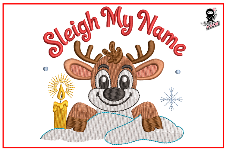 Sleigh My Name | Funny Christmas Embroidery Design