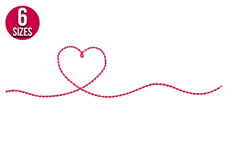 Heart Line Art, love machine embroidery design