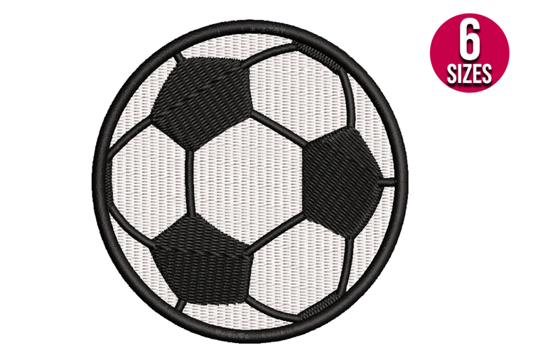 Soccer Ball machine embroidery design - 6 sizes