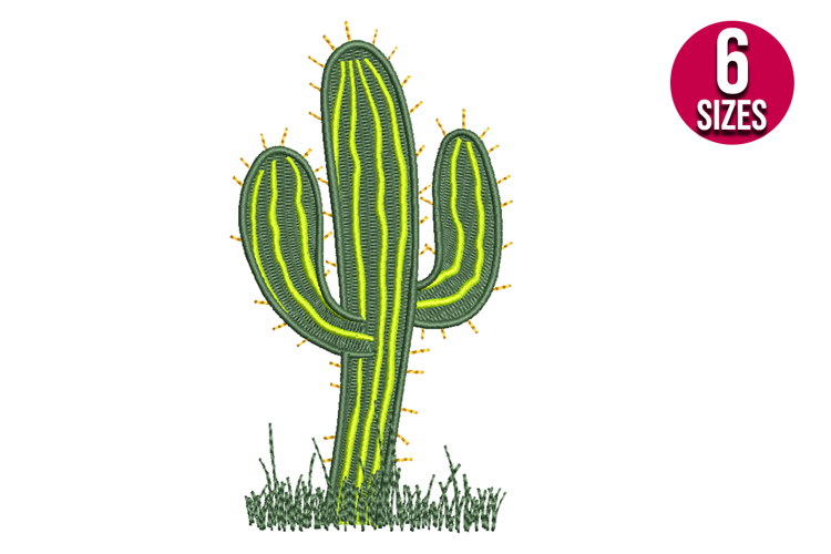 Cactus Plant machine embroidery design - 6 Sizes