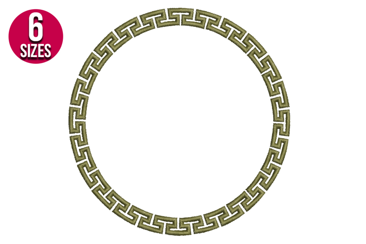 Greek Pattern Frame, machine embroidery design - 6 sizes