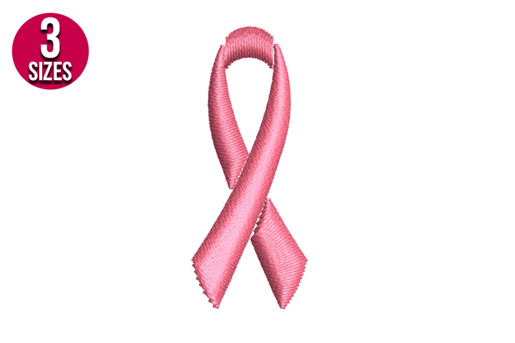 Pink Ribbon machine embroidery design - 3 sizes
