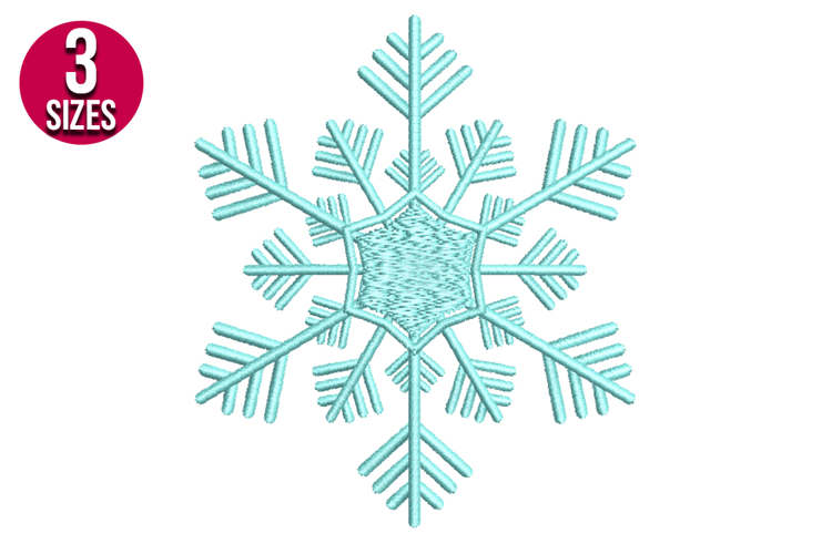 Snowflake machine embroidery design - 3 sizes