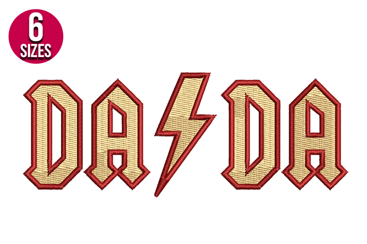 Rock Style DADA Machine Embroidery Design - 6 sizes