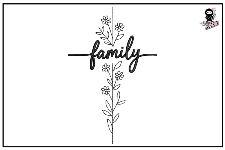 Family | Christian Cross Embroidery Design