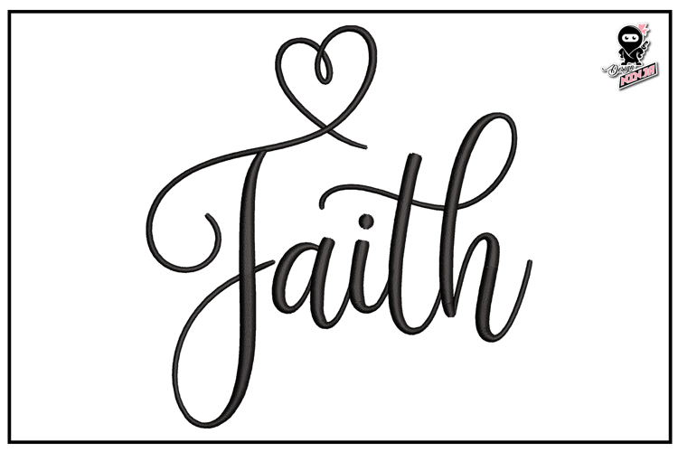 Faith| Christian Lettering Embroidery Design