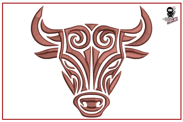Bull Face | Tribal Animal Embroidery Design